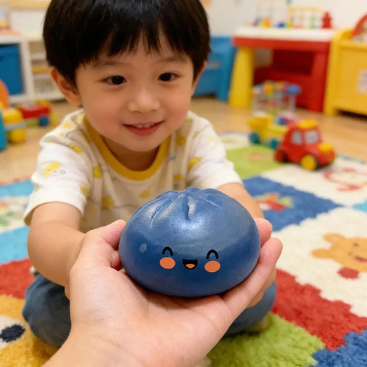 2026 Premium Steamed Bun Plush Toy Slow Rising Glitter Stress Ball Soft Elastic Sensory Toy for Kids Desk Home Office Decoration