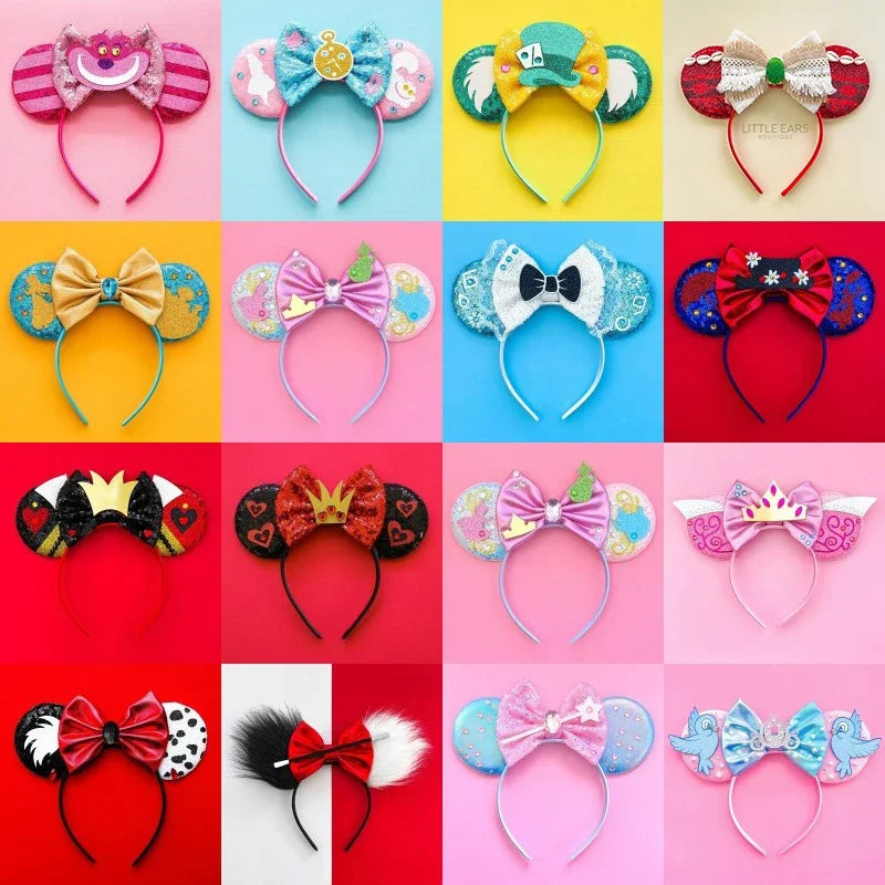 Disney Alice in Wonderland Ears Headbands Women Cosplay Red Queen Mad Hatter Hairband Kid Festival Cheshire Cat Hair Accessories