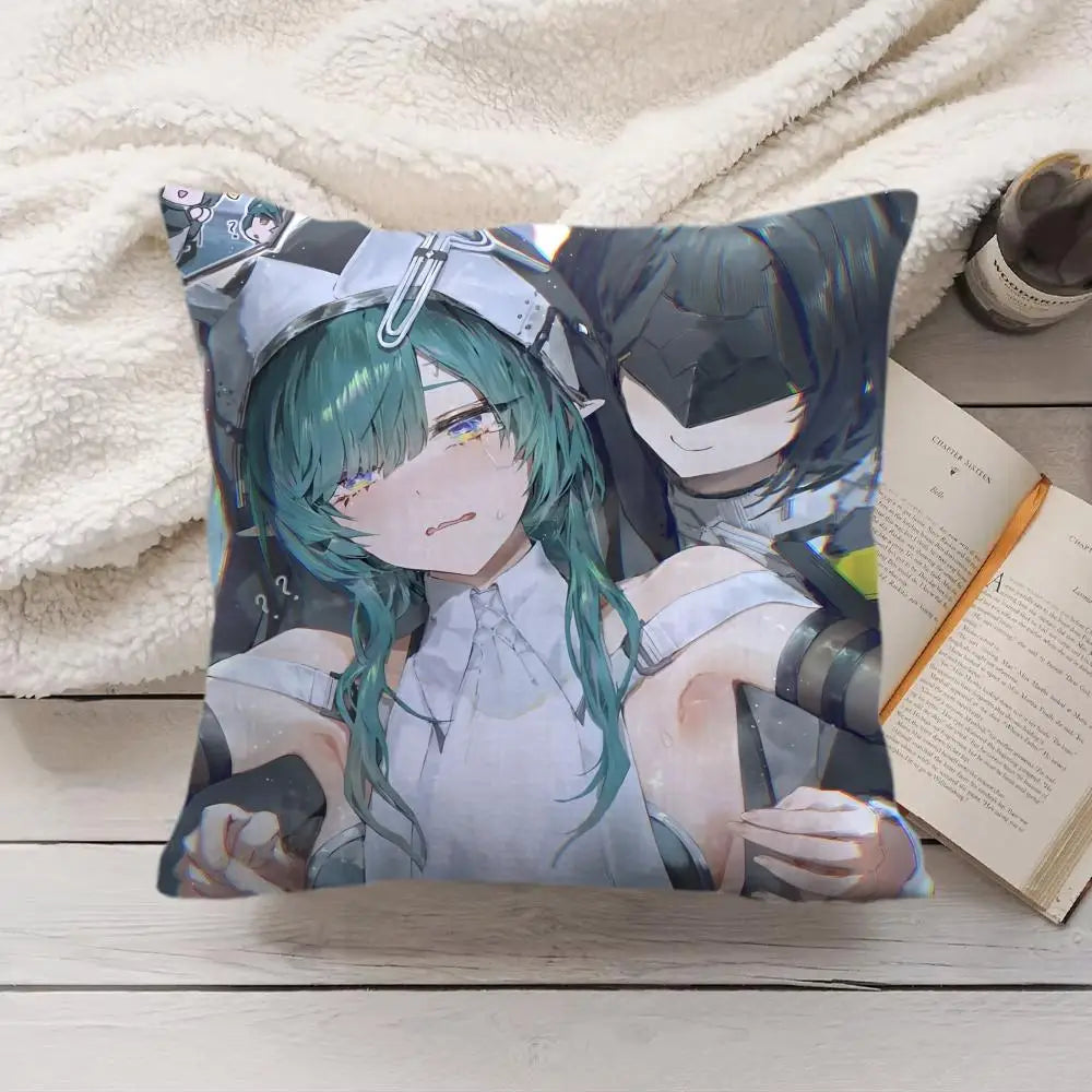 Game Arknights Cute Penguin Cushion Cover Soft Short Plush Pillow Cover Smooth Cozy Texture Aesthetic Cushion Case Home Decor
