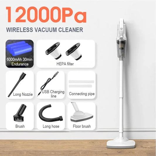 Wireless Vacuum Cleaner Handheld Cordless Dual Mini Appliance 12kPa Suction Chargable Built-in Battrery Car&Home Vacuum Cleaner