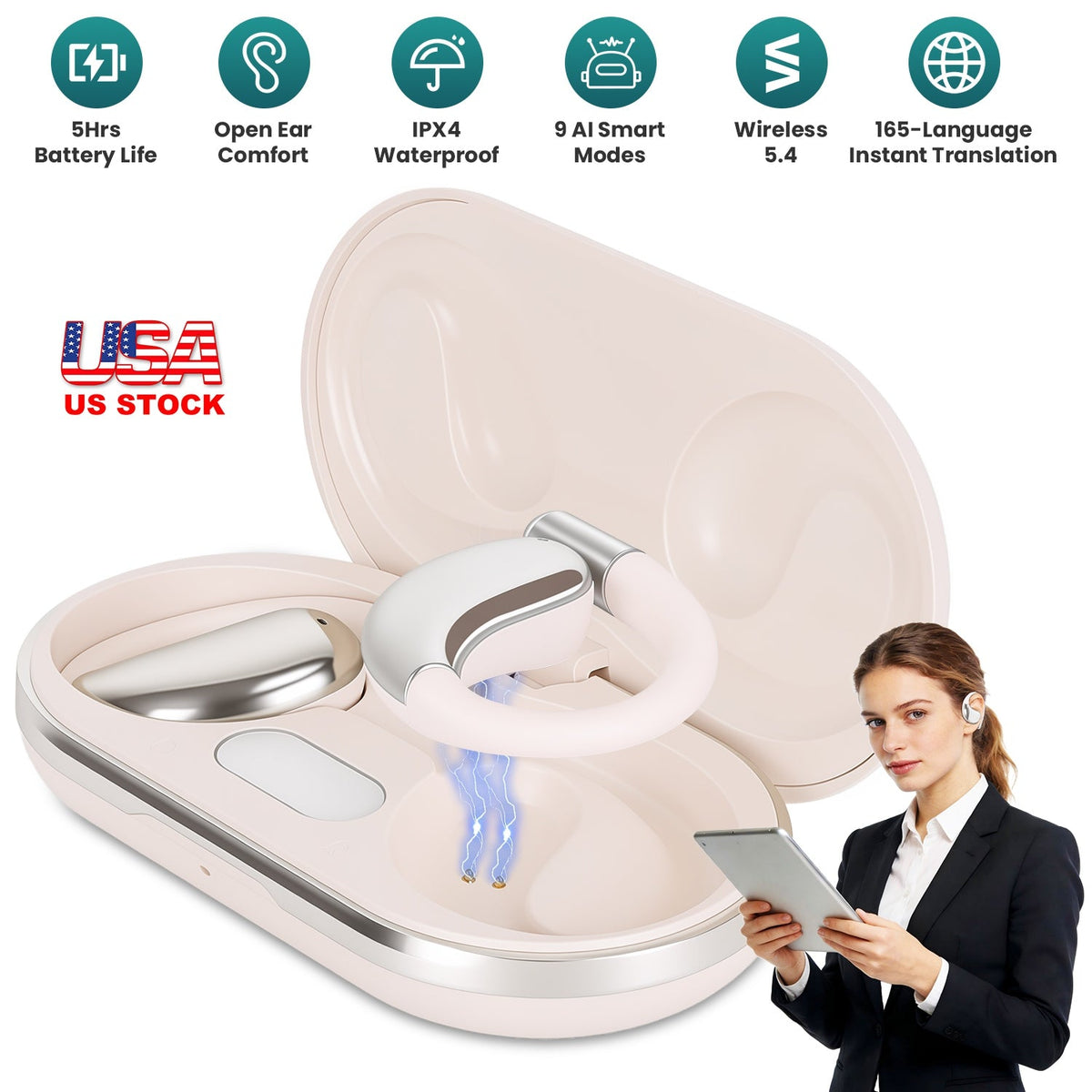 AI Translation Earbuds with 165 Languages & Real-Time Audio